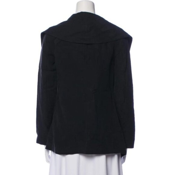 Brochu Walker black linen Tencel cardigan blazer w/large draped collars size S/P - Picture 3 of 16